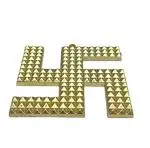 APNA KANHA Vastu Panchdhatu Metal Swastik Pyramid for Wall and Door Decorative Showpiece - 11 cm (Metal, Gold)