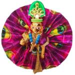 LOTUS RISE Pittal Laddu Gopal Statue Pital Brass Murti Kanha Ji With Pushak Size 2 Decorative Showpiece - 8 cm (Brass, Multicolor)