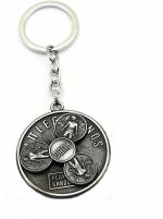 Blue Aura Mismil Silver Metal Rotating Pubg Game Logo Gamer Key Chain