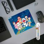 KIDLI Doraemon Nobita Shizuka Gian Suneo Dorami Nobi Design Printed 3mm Thick Mouse Mat Mousepad with Anti-Slip Rubber Base & Smooth Mouse Control for Laptop, Notebook, MacBook Pro, Gaming (9 inch X 7.5 inch), (M6)Free USB Cable Protector
