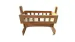 GIGLICK Wood craddle for Infant in Natural Color Baby Cot & Crib for Newborn Bedding Set, Sleep Swing with Wheel Lock Function, Age 0-3 Years Upto 20 Kg | Brown | Trundle.