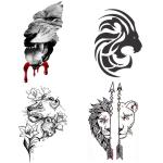 Temporary Tattoowala Lion King Queen Designs Combo Pack of 4 Temporary Tattoo Sticker For Men and Woman Temporary body Tattoo