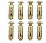 UNIFIX FASTENER Iron Metal Fasteners Anchor Brass Golden Bullet Bolt Screw Anchor Fasteners (M8, 52mm, 100)