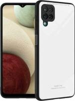RICHBURG Samsung Galaxy F22 White Glass Light Weight Mobile Back Cover