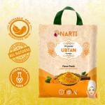Narti pure organic haldi chandan ubtan powder for insta glowing skin and whitening body 300 g, face wash for bride ceremony and babies (kids) bath/herbal tan insta removel pack for men 300g…