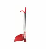 Harsh Pet Red PP Long Handle Dust Pan with Brush