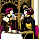 Love Creation A4 Size poster print for creative wall art- black-gold-art-deco-geometric-print-6470( Sticker)