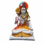 Rama Collections Home Dcor Marble Lord Shiv ji Statue |Bhole Nath Idol Lord Shiva in Meditation Pose Hindu God Figurine - Height 13 in
