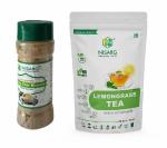 NISARG ORGANIC FARM Combo of Chai Masala and Lemongrass Tea I Pure Natural and Organic I Traditional Method Made I for Weight Management, Immunity Booster I Delicious Taste - (100g + 50g) x 2 Pack