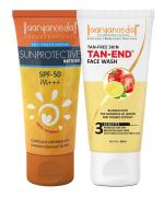 Aryanveda Sunscreen Spf 50 PA+++ UV With Tanend Face Wash For Fairness & Tan Removal 120g each