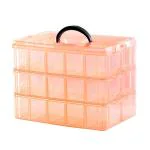 Kartunbox Multicolor Plastic Multi Utility Storage Box With 3 Removable Layers For Jewellery