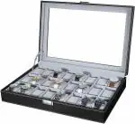 Skywalk PU Leather 24 Slots Wrist Watch Display Box Storage Holder Organizer Watch Case Jewelry Display Watch Box