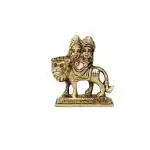 Kalarambh Bharat Haat Yellow Brass Chamunda Maa Idol Handicraft Art 4 x 2 x 5 cm