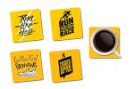 Whats Your Kick Running Go Go Go Running Quotes Printed Set of 4 Coaster With Metal Stand
