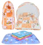 Kwitchy New Born Baby Boy's & Baby Girl's Bedding Combo Mosquito Net Bed Sleeping Bag & Plastic Sheets Set