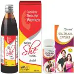 Herbshd Health Aim 50Capsule & Austro She Tonic 300ml For Women's Health & Fitness