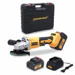 Tomahawk 21V Brushless Cordless Angle Grinder TC 8013 - 8500 RPM - Brushless Motor - 115mm - 4.0Ah Li-ion With Fast Charger - Variable Speed Control & Battery Indicator for Precision Grinding