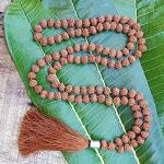 Feel Touch Mart Certified Original Rudraksha Mala (Brown, 9-10mm) with Certificate for Wearing and Japa Mala
