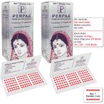 PERPAA Kumkum Red Round Bindi Book for Ladies Forehead Pack of 2-15 Flaps Each Box (Stick On) (07, Diamtere 4mm)