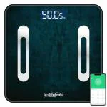 Healthgenie Smart Bluetooth Weight Machine for Body Weight with 18 Body Composition Parameters Sync with Fitness App (VINTAGE SLATE-HB411)