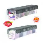 Hapii 5 Compartments Drawer Underwear Organizer Divider, Wall Mount 6 Cell Drawer Storage Boxes & Organizers for Lingerie, Socks, Ties, Data Cable, Spices Organization (Set of 2) (Black)