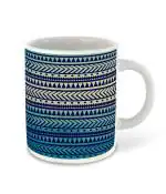 Whats Your Kick Blue Pattern Design Printed White Ceramic Coffee Mug 325 ML