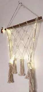 Vah Multicolor Rope Net With Light Hanging Display Collage Organizer Wooden Clips And Led