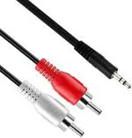 BUNAS Black Tv-Out Cable Aux 3.5 mm Male Jack To 2 Male Speaker Amplifier Connect Rca Audio Video
