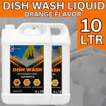 Flisko Dish Wash Liquid Orange 10L | Dishwash Liquid Gel Orange Refill Can | 10 Ltr | Dishwash Gel Infused With The Power Of Orange | Leaves No Residue