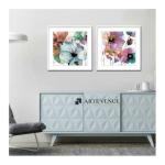 ARTE'VENUE Pink Flowers framed wall art 17 X 17 inch (set of 2)