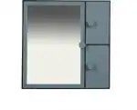 Pgen Grey Plastic Bathroom Mirror Cabinet, Medium