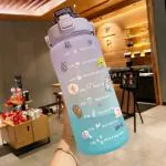 4tens 2L Sipper Water Bottle With Motivational Time Marker Non-Toxic Fitness Sports Water Bottle For Adults Office Gym (Purple), 2000 milliliter