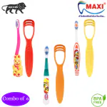 MAXI Oral Care Combo of 6-1 Bingo Junior Toothbrush & 1 Dolls Junior Toothbrush & 1 Bunty Bubli Junior Toothbrush & (3 TC) 1 Number Tongue Cleaner