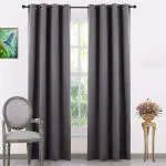 Vervique 100% Room Darkening Solid Blackout Window Curtain 5 feet set of 2 for Bedroom and Living Room | 3 Layers Weaving Technology Thermal Insulated Heavy Polyester Curtain | Grey Curtains