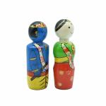 pujaNpujari Channaptna Wooden Radha Krishna Showpiece for Kids Playing and Home Decoration