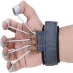Shopeleven Finger Gripper Strength Trainer Forearm Exerciser Hand Yoga Resistance Band Finger Expander Finger Extension Exerciser Climbing Finger Strengthener Guitar Finger Stretcher (Pack of 1, Color may Vary)