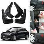 Oshotto Mud Flap (O.E.M Type) Compatible with Maruti Suzuki Swift 2011,2012,2013,2014,2015,2016,2017 (T-III) (Set of 4)