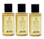 Khadi Natural Herbal Hair Oil, Cold Pressed Castor Oil for Hair Growth and Skin Care, Eyebrow Eyelash & Nails care NO MINERAL OIL & SILICONES 300 ml Pack of 3