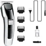 CRYSTAL DIGITAL Ceramic Blade Trimmer Shaver Machine for Beard & Hair Styling for Unisex, Full Combo Set - (Black & White)