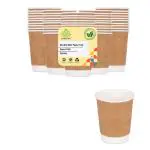 Shrayati Disposable double wall paper cup pack of 1, 360 ML Set of 50 Paper Cups - Eco-Friendly, Biodegradable and Perfect for Parties, Events, and Everyday Use - Paper Cups Disposable