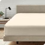 CULTIVER 100 GSM Brushed Micro Fabric Fitted Bedsheet with 2 pillow covers Small Queen (60x72 Inches) - Beige