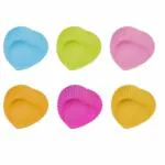 MAPPERZ Reusable & Washable Silicone Round Moulds Baking Cup Set for Muffins/Cupcake/Jelly/Cake -(6)