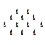 Comet Busters Traditional Black Bindi with Multicolored Squares (BIN406) Pack of 1