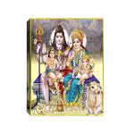 SHASWAT ART Shiv parivar Canvas Painting with Wooden Box Frame for Living Room, Bed Room, Office, Hotels (46cm x 61cm)