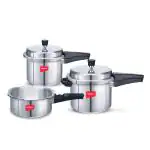 Impex Virgin Aluminium Outer Lid Pressure Cooker Combo 2L+ 3L+ 5L