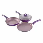 Wonderchef Granite Non-Stick Cookware Set Purple, 4 Piece