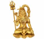 Idol Collections Gold Brass Lord Shiva Idol, 2.75 X 2 4 Inches