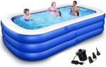 NAVRANGI Plastic Multicolor Inflatable Family Swimming Pool 10 ft 1.83 x 0.56 x 0.7 m