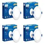 PHILIPS Astra Glow 5-watt Round LED Downlighter | Recessed LED Downlight for False Ceiling | LED Ceiling Light for Home and Hall | Cut Out: 3 inch, Cool Day Light, Pack of 4