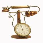KREATIVE HOUSE Rajasthani Metal/Iron Telephone with Clock (Multicolor) (30cmxx30cm Inches)